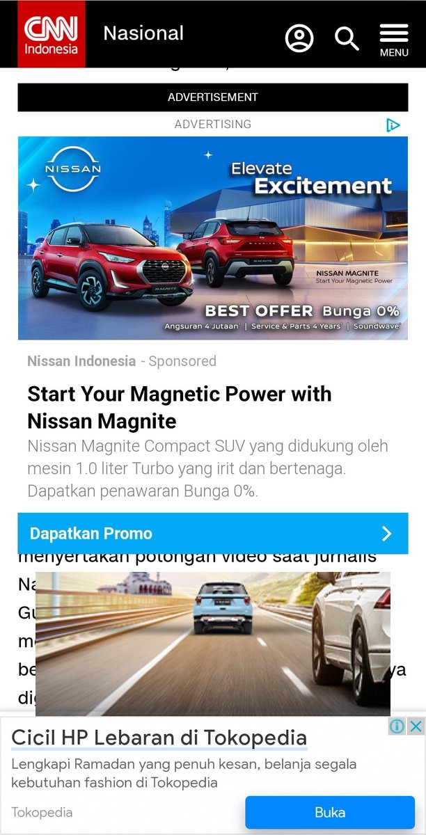 natanadi's tweet photo. @CNNIndonesia harap diperhatikan di tampilan mobile penempatan iklannya menutupi isi berita, terima-kasih https://t.co/G98EMkodBB