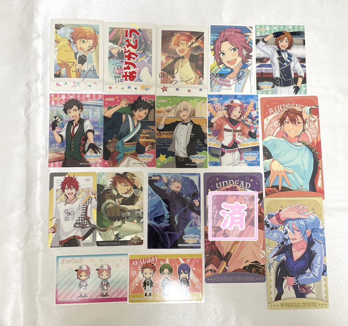 goma_tor's tweet photo. 【交換】
あんスタ　ぱしゃこれ　ぱしゃっつ　クリアカード　アルカナ

〈譲〉
スバル 北斗 真 真緒 英智 渉 弓弦 桃李 ひなた ゆうた 鉄虎 颯馬 敬人 つむぎ 晃牙 アドニス 斑 宗 みか 燐音 マヨイ

〈求〉同異種　なずな　

お気軽にお声掛けください(˶ᵔ ᵔ˶) https://t.co/IIFrpcHkpO