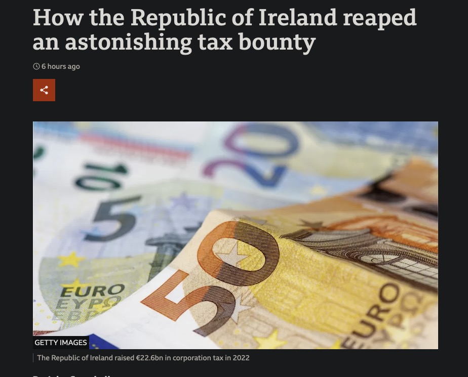 JakeOKane's tweet photo. While the Republic rake it in, our politicians can't take advantage of being able to trade in both EU & UK. #assemblyscam https://t.co/4Ko7k49WeQ