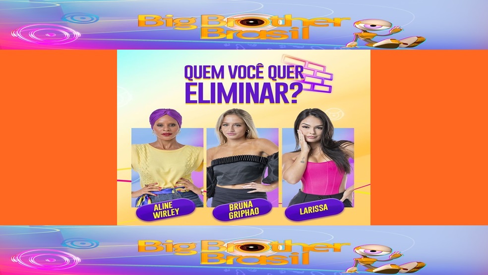 ChocoBlindado's tweet photo. Big Brother Brasil 23: Paredão formado, quem você quer eliminar? Aline, Bruna, Larissa #BBB23 #Paredão #Eliminação #Parciais #Aline #Bruna #Larissa https://t.co/Ig0247YSBH