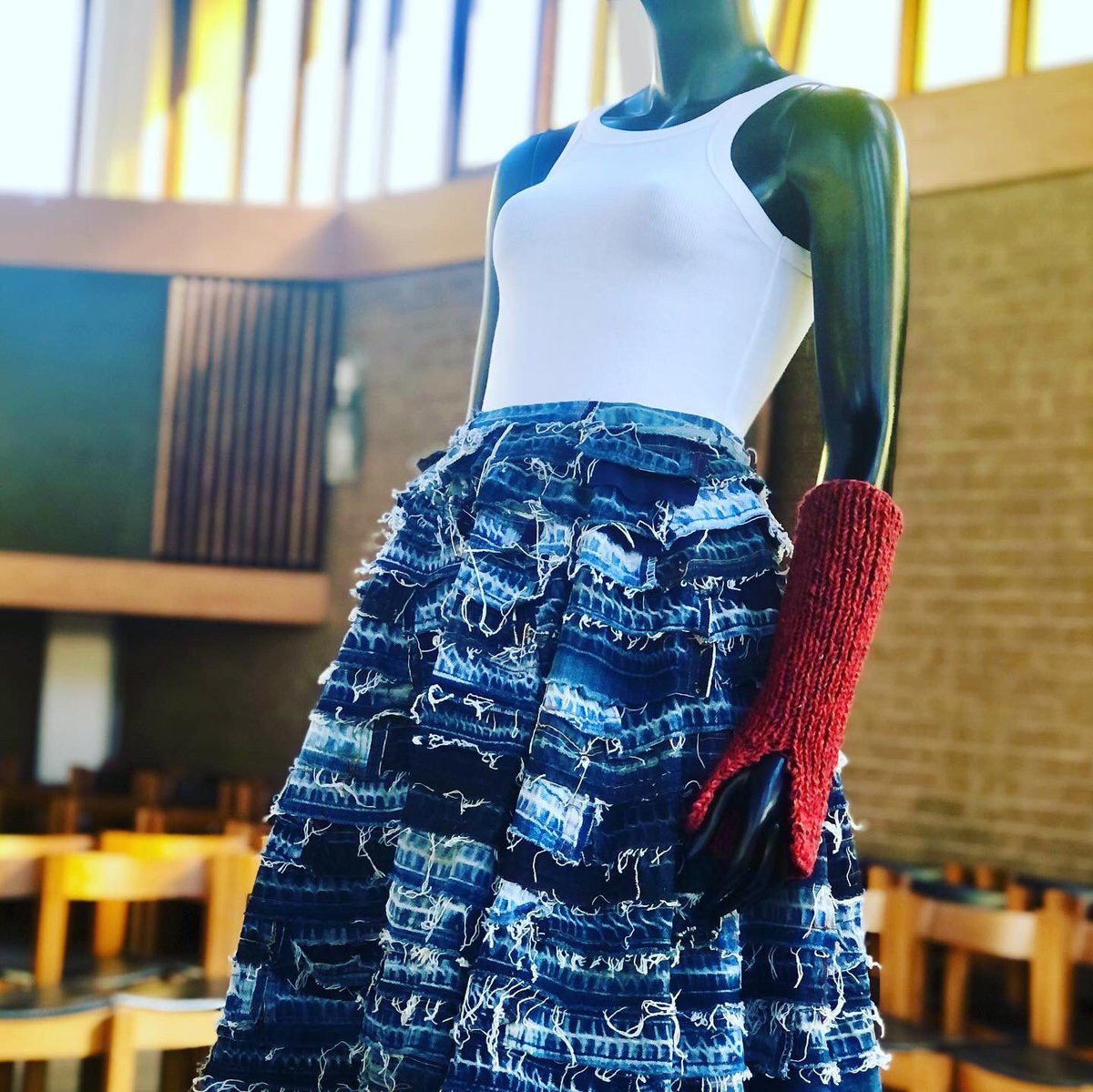 JanPatience's tweet photo. |@Sunday_Post column features the brilliant #StudioFloor exhibition @thepyramid_scot (until next weekend). Itโs a collaboration spearheaded by @RejeanDenimโs Siobhan McKenna and @ChrisMcevoy93. The ingenuity involved in repurposing waste from respective studios is breathtaking. https://t.co/0qQAG9YuXu