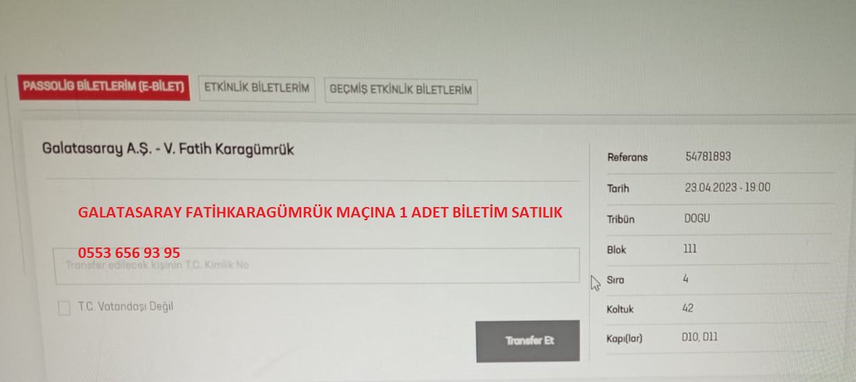 KAANZDEMR44's tweet photo. GALATASARAY FATİHKARAGÜMRÜK MAÇINA 1 ADET BİLETİM SATILIK #Galatasaraybilet https://t.co/uH4g4JSCyd