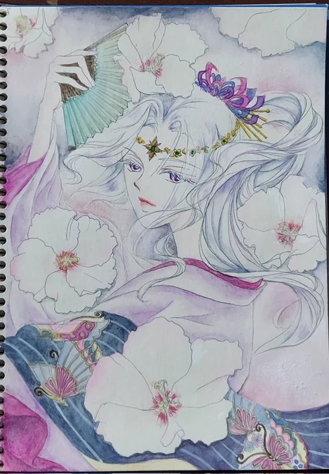 美しい色彩で、切なく時間を切り取る、素敵絵師のsayoさんから、バトンいただきました ありがとうございます 水彩やパステルで描いてます～ ④は、sayoさんから回って来たので、サヨツキファンアート・落書き《奈落の底に落ちてゆくウェンディ》を(←せめて色つけなおせ～)