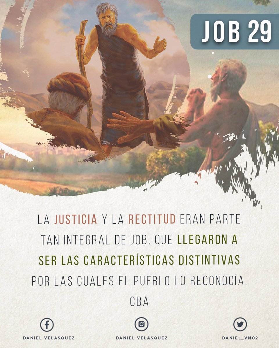 14 Me vestía de justicia, y ella me cubría; Como manto y diadema era mi rectitud. 
#RPSP#job29#primeroDios
<a href="/Adventistas_MLT/">Misión Peruana del Lago Titicaca</a> 
<a href="/Adventistas_MLT/">Misión Peruana del Lago Titicaca</a> 
<a href="/JOELGUIMAC/">JOEL GUIMAC  TAFUR</a>