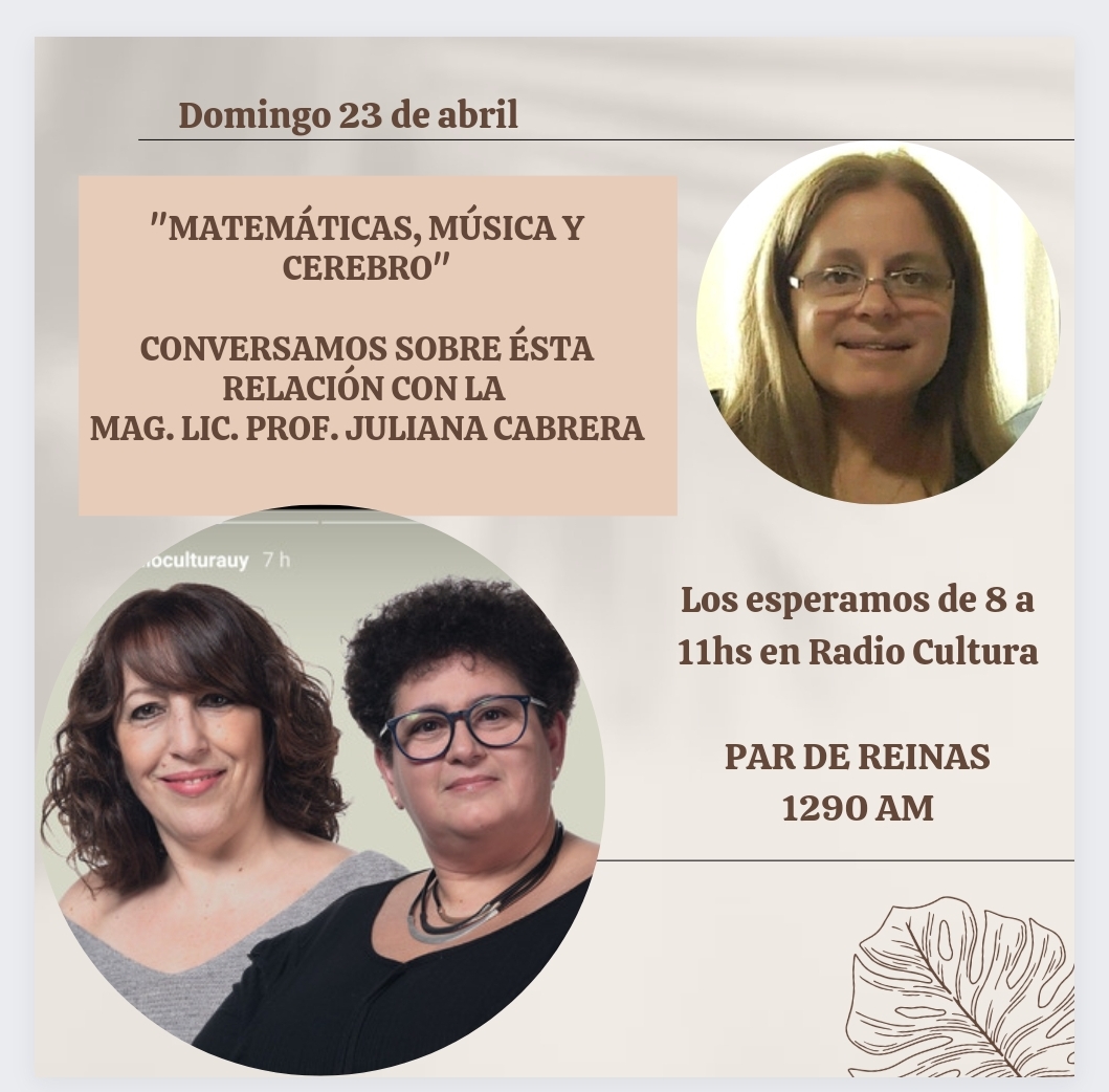 centroalphapsi's tweet photo. A las 10 nuestra directora @PpgaJcabrera estará hablando en @radioculturauy del ciclo de charlas: "Matemática, música y cerebro". Te invitamos a escuchar esta entrevista para conocer más de esta propuesta. https://t.co/neIQn4BtUa