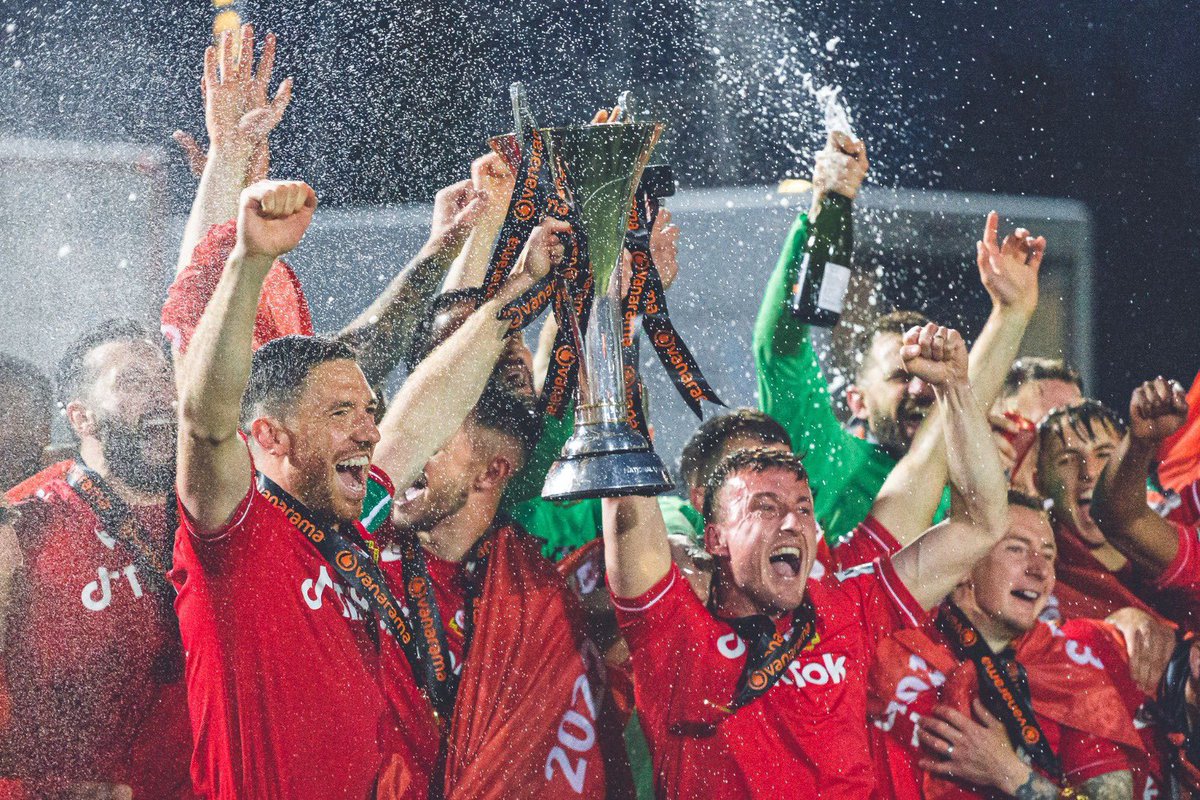 CHAMPIONS 🏆 Many congratulations to our amazing men's first team on achieving our promotion dream. A special moment to savour for our club, our fans, our community and the whole of North Wales 🏴󠁧󠁢󠁷󠁬󠁳󠁿 Dreams do come true ❤️❤️ #WxmAFC #PENCAMPWYR