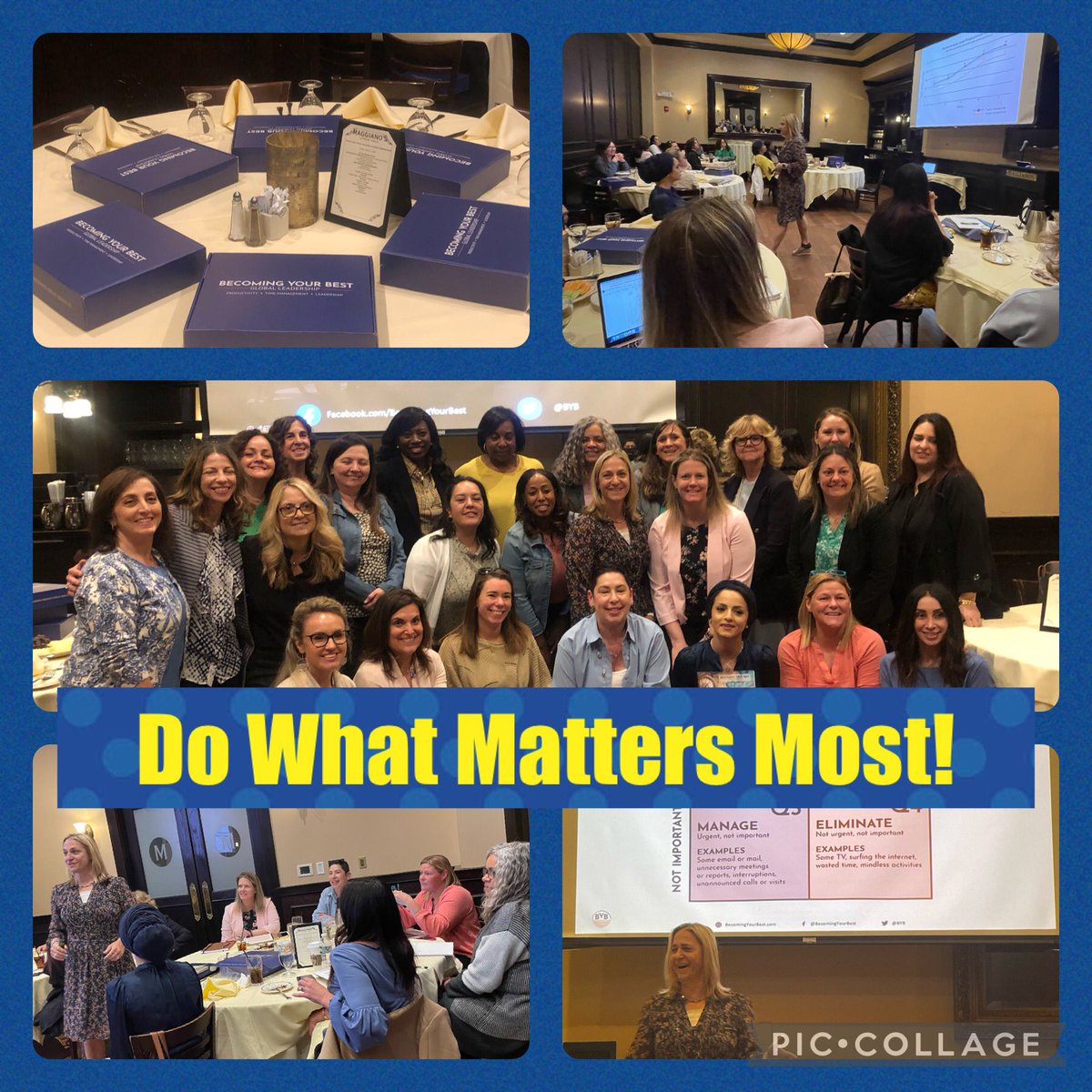JDutt23's tweet photo. Spent my day on Friday with #BCWIEL giving them the tools to find balance in their personal and professional lives. Do What Matters Most will transform their lives and it can for you too! Trust me - I’m living proof! #WHWIEL #BYB https://t.co/9gL1JeLkAH