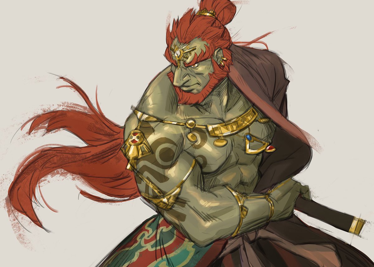 300book's tweet photo. "Does Ganondorf truly do the posture in the game?🤔"this thought just came to my mind when I finsh the sketch... https://t.co/1bIoMrEX0p