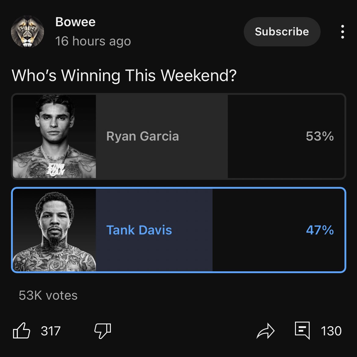 Might be one of the worst opinions in boxing history picking Ryan over tank