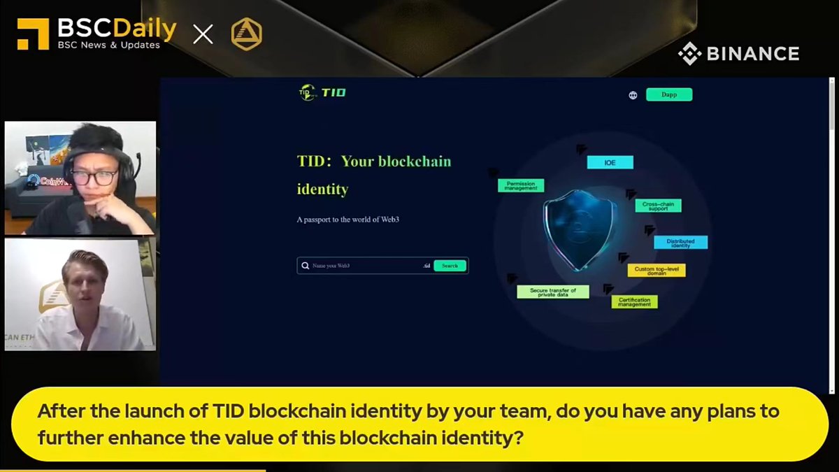 AEthemperor's tweet photo. 😀Thank you for the invitation from Binance Exchange. 
Through the AMA conversation, we are able to introduce TID to Binance users and cryptocurrency enthusiasts worldwide, We will continue to work hard to bring more surprises to everyone.🏆🏆🏆
@bsc_daily @TAFID_Wb3 
#WB3 #BNB https://t.co/YtCwuQNqeI