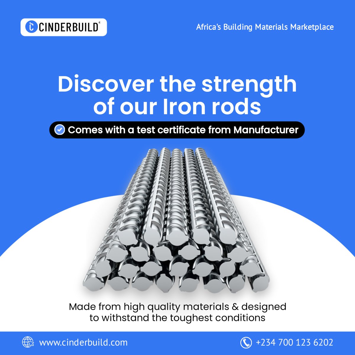 CinderBuild's tweet photo. Whether you are constructing a new building, or reinforcing existing structures, our iron rods are the perfect solution for your needs.

With their exceptional strength and resilience, you can be confident that your project will stand the test of time.
https://t.co/YiHNfQVWxo https://t.co/HEXQUkEITt