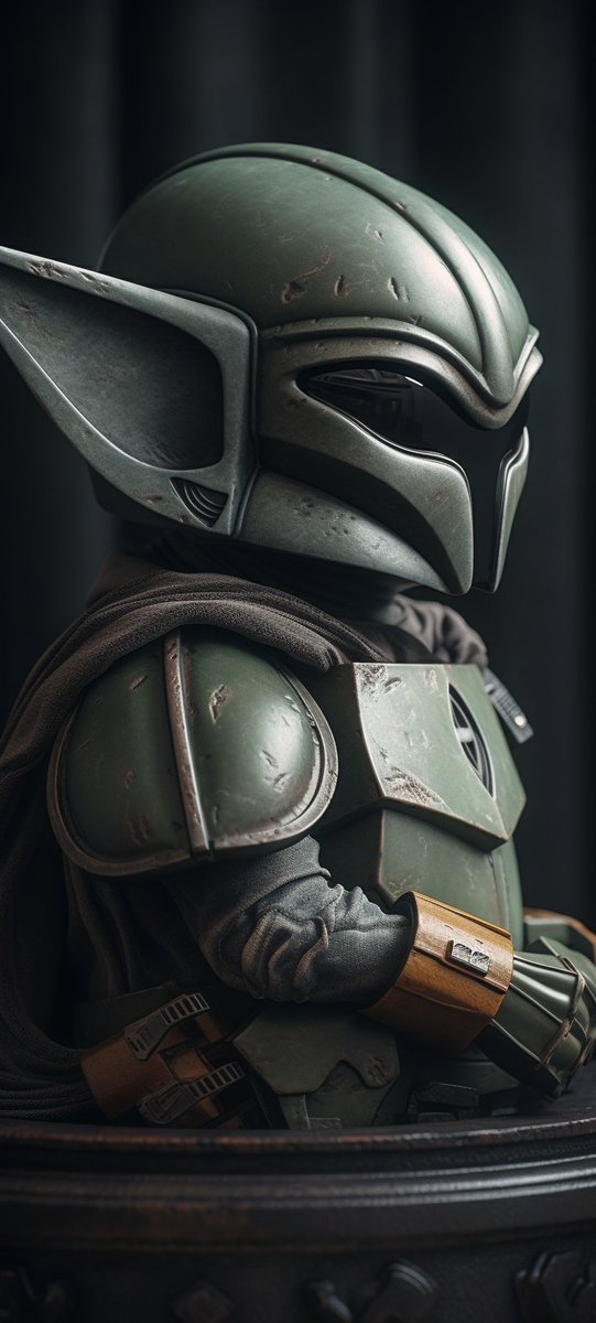 Grogu in his Mandalorian armor #Grogu #babyyoda #Mandalorian #StarWars #bobafett #midjourneyv5 #ai #midjourney #jedi