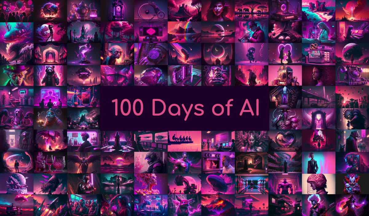 GrahamTheDev's tweet photo. 🥳 100 Days of AI art, all in one image.🥳

Can't wait for day 365, it will look epic!

WDYT? https://t.co/xZjhnn0Cts
