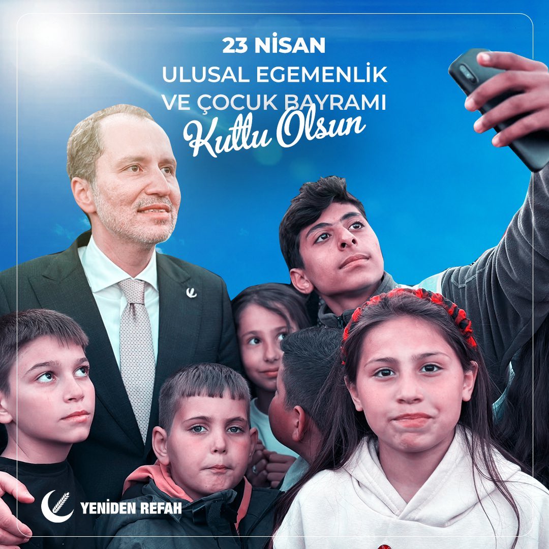 Aziz milletimizin kıymetli evlatlarının #23Nisan Ulusal Egemenlik ve Çocuk Bayramı’nı tebrik ediyoruz.

#FatihErbakan 
#YenidenRefahPartisi 
#YenidenRefah 
#YenidenErbakan