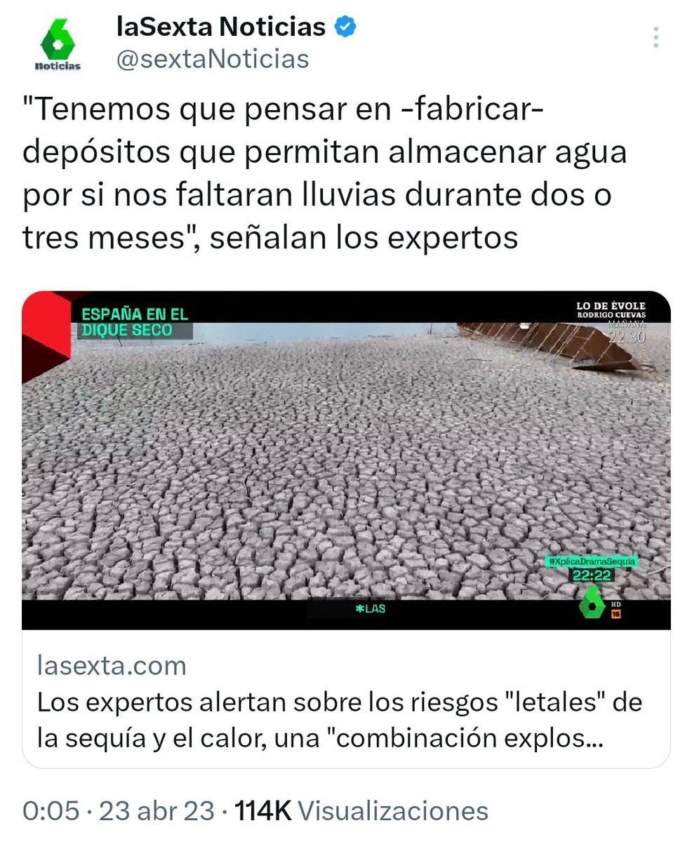 FroilLannister's tweet photo. La izquierda descubre la utilidad de presas y pantanos después de derruir más de 100 presas en 2021. Estamos en manos de auténticos pirómanos. https://t.co/z2Oe8Zzm2d
