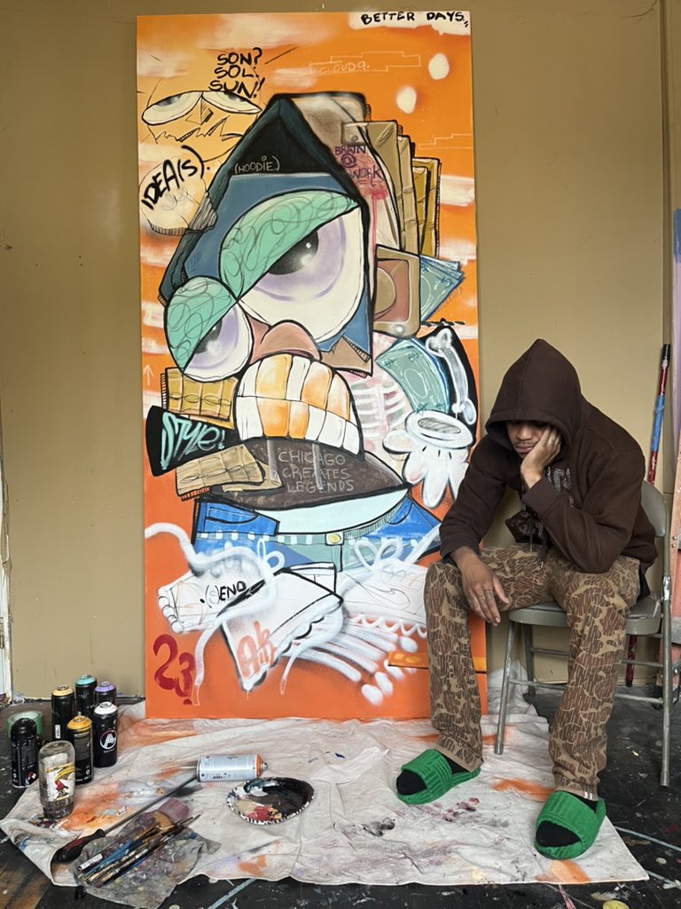 MNGOS_JUJU's tweet photo. “Legends Are Born”
92”x44”
Acrylic, spray paint, oil pastel on painters cloth 
#MNGOS
2023

DM FOR PURCHASE; COMMISSIONS OPEN!! https://t.co/LEpZ2OjojU