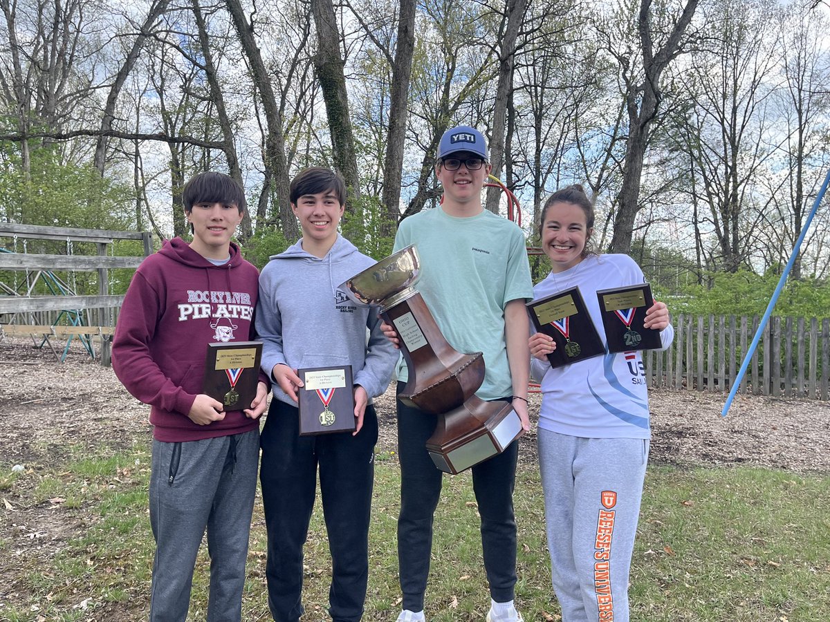 rrhssailing's tweet photo. The Ohio Cup is headed back to RRHS! Today in Columbus, RRHS sailors won the Ohio State Championship for the second year in a row!  Jacob and Rider won DivisionA, while Buck and Reese took second in DivisionB.#piratesmakelegends@rrcsactivities@foundry216 https://t.co/a3kOPsXTai