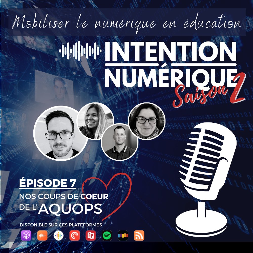 SylvainDuclos2's tweet photo. 🎙️INTENTION NUMÉRIQUE🎙️
S02E07 - Nos coups de coeur de l'@AQUOPS 
@MyraAuvergnat , @Demersm81 , @merciermathieu5 et moi-même vous partageons nos atelier et rencontres coup de coeur de cette édition du colloque Aquops.
Et vous, quels sont les vôtres ?

https://t.co/AQFugtXiDi https://t.co/yM7mAAMM9q
