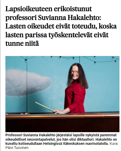 On suuri ilo meille kertoa, että <a href="/Suvianna_H/">Suvianna Hakalehto</a> on mukana puhujana Helsingissä 3 toukokuuta tapahtumassa, jonka teema on "Genitaaliautonomia – lasten oman kehon itsemääräämisoikeus": intaktfinland.fi/tapahtumat/202…

(Kuvan artikkeli: karjalainen.fi/maakunta/266157)