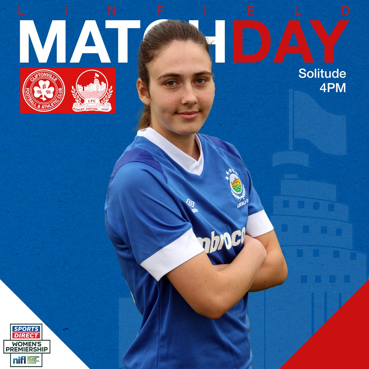 OfficialBlues's tweet photo. 𝗠𝗔𝗧𝗖𝗛𝗗𝗔𝗬 🤩

Linfield FC Women kick-off there Sports Direct Women’s Premiership campaign this afternoon as they travel across the City to take on Cliftonville 🔵⚽️

#COYB #AFJ https://t.co/UUiIIiHdOm