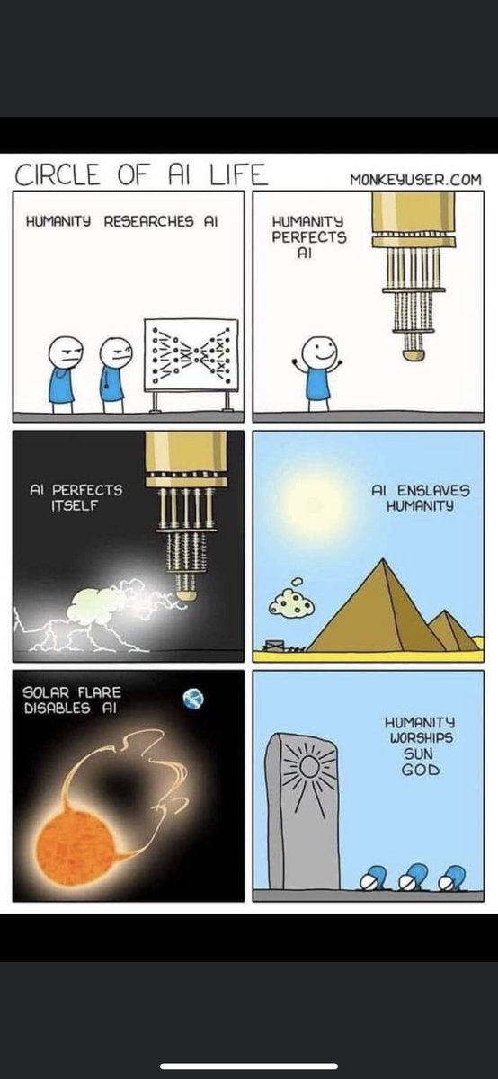 DuncanIlling's tweet image. Following my recent article on AI. Just found this AI cartoon. #sourceunknown #AI #tech #siliconvalley #writer