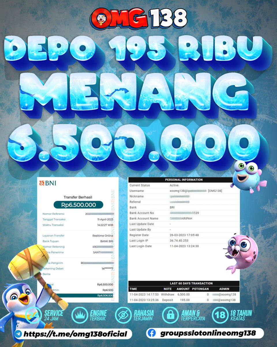 OMG138_'s tweet photo. CUKUP DEPOSIT KECIL , WD BESAR
HANYA DI OMG138 !!!

#JENCHELLA2023 #Prilly  #Sage #Janda #YGTB #jennie #Prabowo #Megawati #omg138 #omg138 #fyp #pragmaticplayindonesia #pragmaticplay #slotgacor #infoslotgacor #viral #reels #slotgacorharini #slotgame #infoslot #maxwinslot #bonanza https://t.co/cvMawFRsAw
