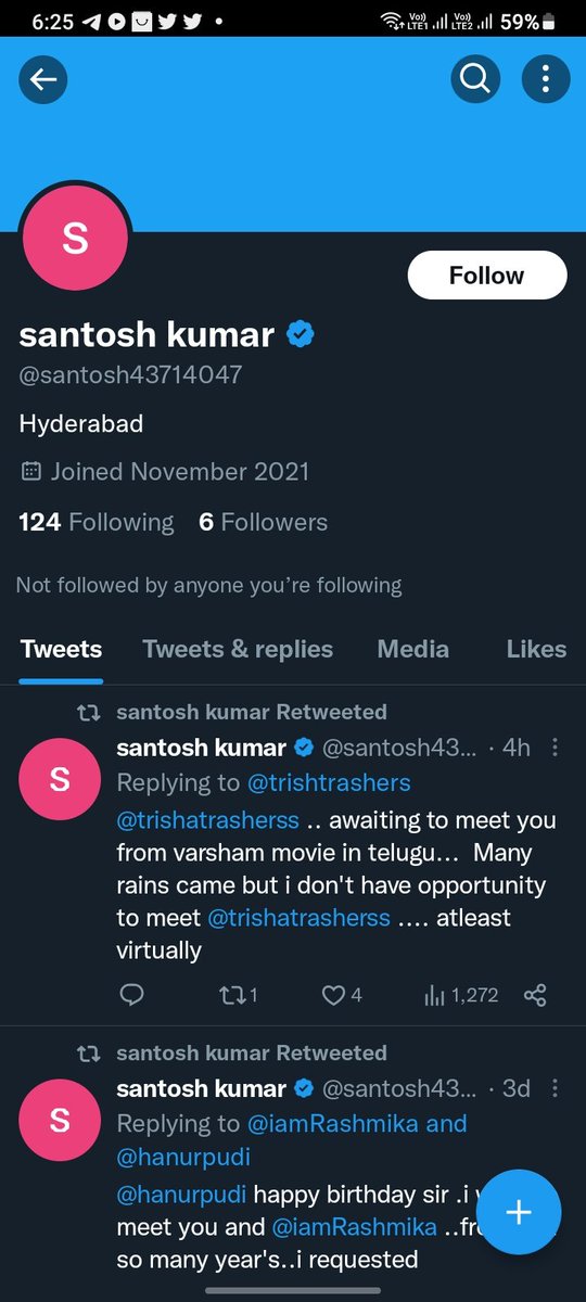 HAMTHYFA's tweet photo. @NayantharaU He have 6 follower he also verified  in twitter https://t.co/ZgmwHpySb6