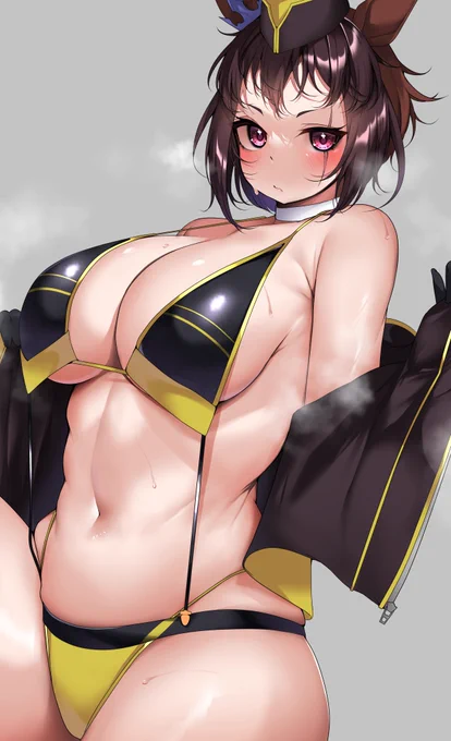 #ウマ娘 #ウマ娘プリティダービー skebで描きました水着なバイアリータークさんです 