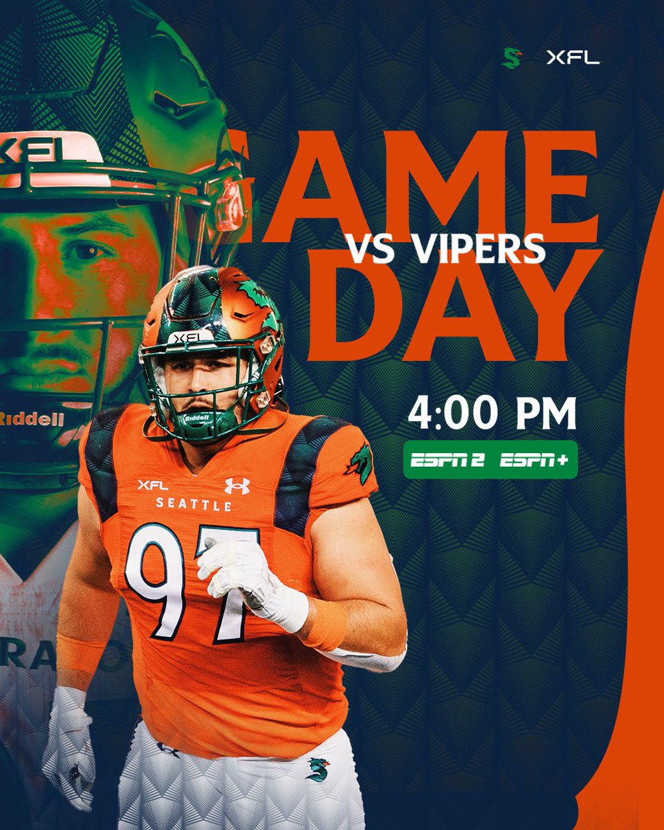 UFLSeaDragons's tweet photo. GAME DAY WEEK 10 🔥🐉 

📺ESPN2 &amp; ESPN+ 4pm PT | 7pm ET
#XFL2023 | #BreatheFire https://t.co/kUyMFMilSN