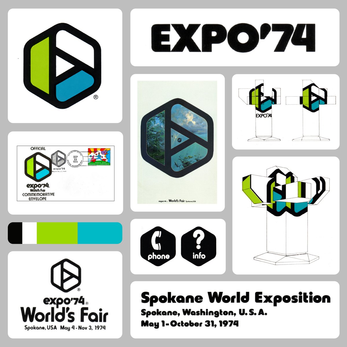 LogoArchive's tweet photo. Expo 74 Brand System by Lloyd Carlson, Devine, Miller, Carlson and Donaldson, 1972, USA.

Discover more American logos at: https://t.co/2OFIoglbzt

#logodesign #designtwitter #graphicdesign #branding #logos https://t.co/zC1Y93ZCeP