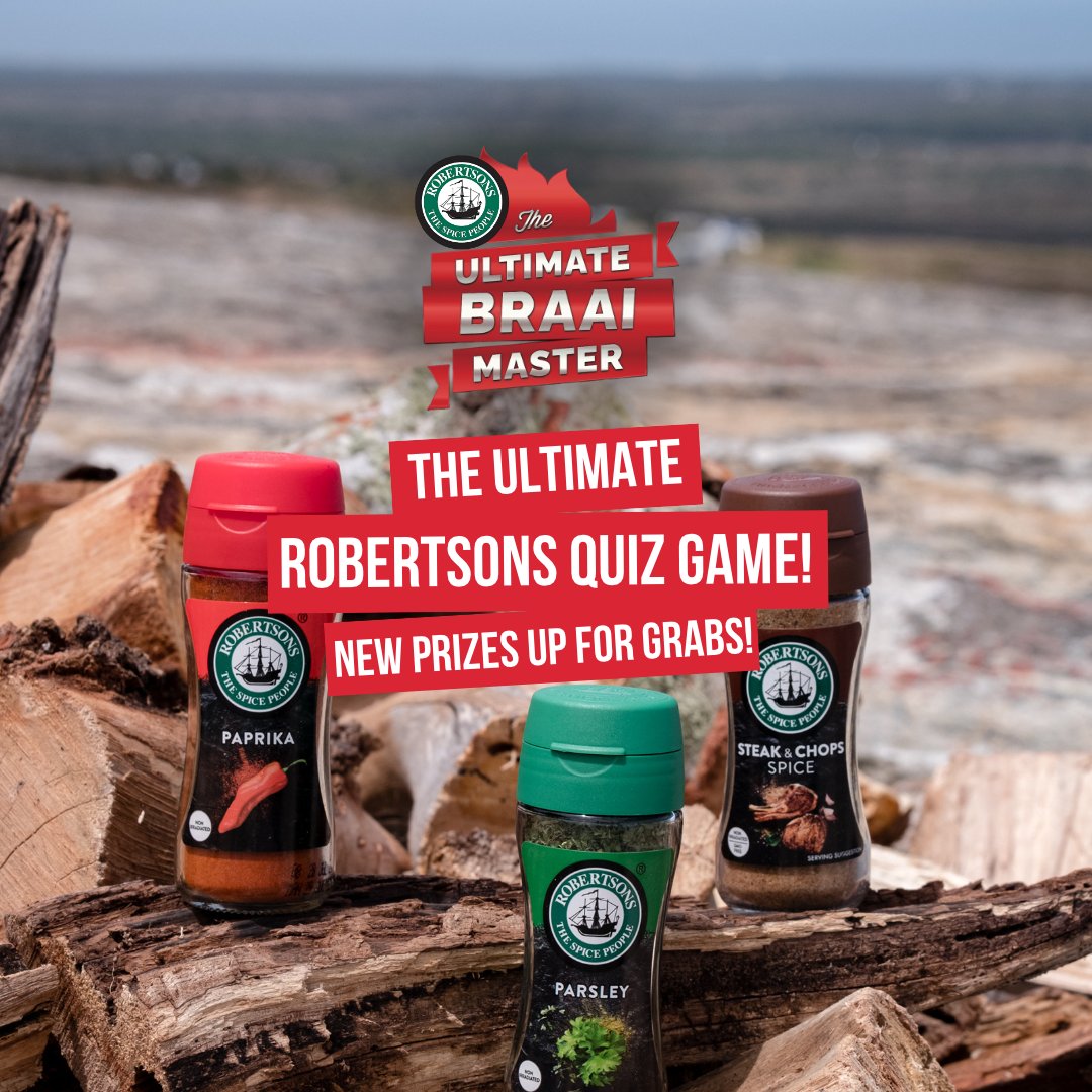 Win some incredible prizes in the <a href="/RobertsonsSpice/">Robertsons Spices</a> Quiz game?! 🧄🌶🔥

Watch the show today at 17h00 on e.tv, &amp; then go to robertsonsquiz.com (link in bio) to take the Quiz! 
T's and C's Apply.

#FlameOnUBM #UltimateBraaiMaster #UBMS8  #RobertsonSpiceSA
