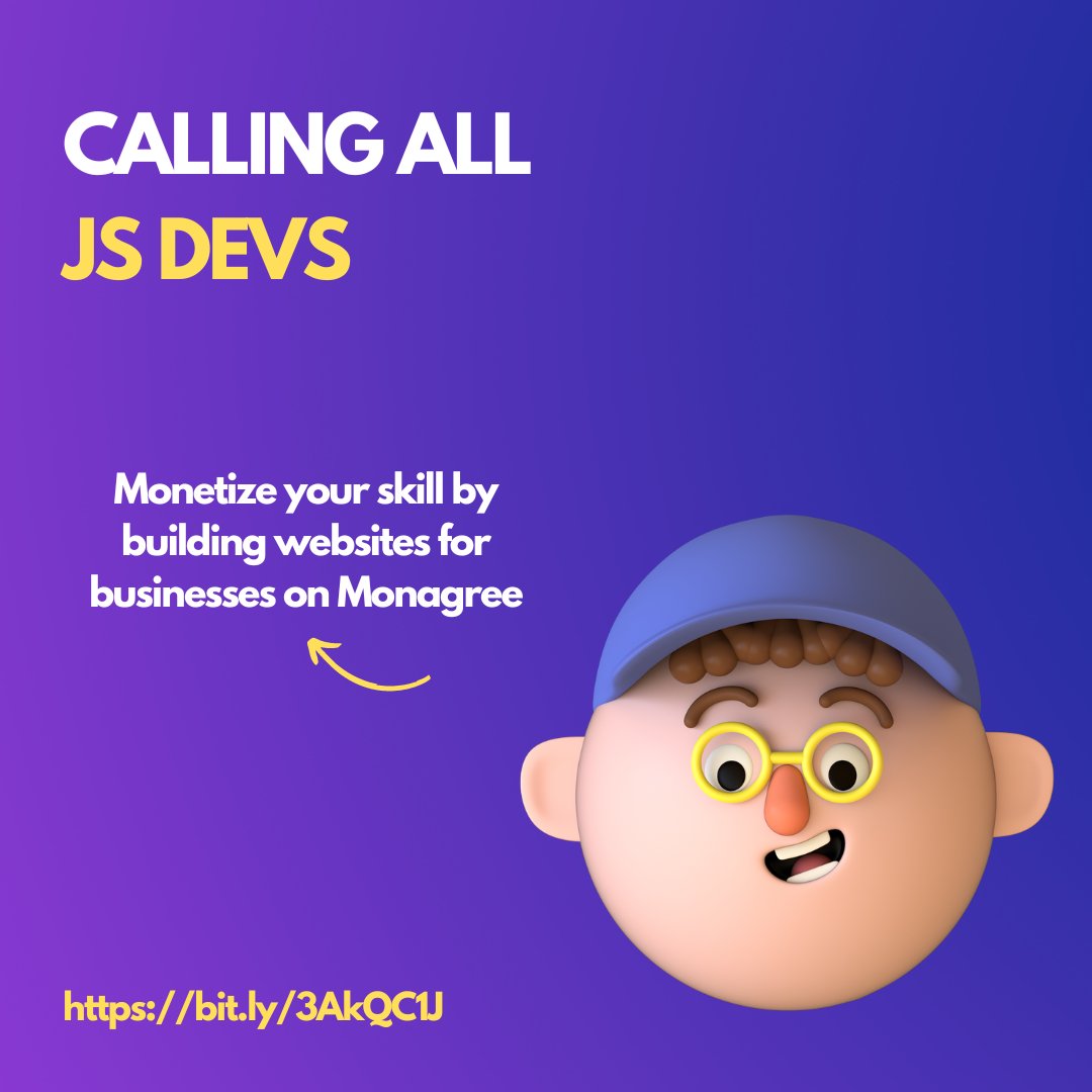 FECHNOLOGIES_D's tweet image. Calling on JavaScript developers. Make money building websites for online stores and delivery companies using @themonagree tools. Join now

@sannihabeebola3
forms.gle/31v8dnxm4MQNcU…