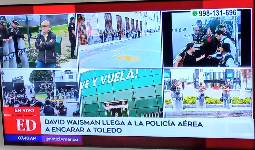 Jimmychinchay's tweet photo. Y su ex vicepresidente, David Waisman, espera a Toledo e las afueras de la División de Aviación Policial #enPeru #Toledo https://t.co/g5vZUXDx7G