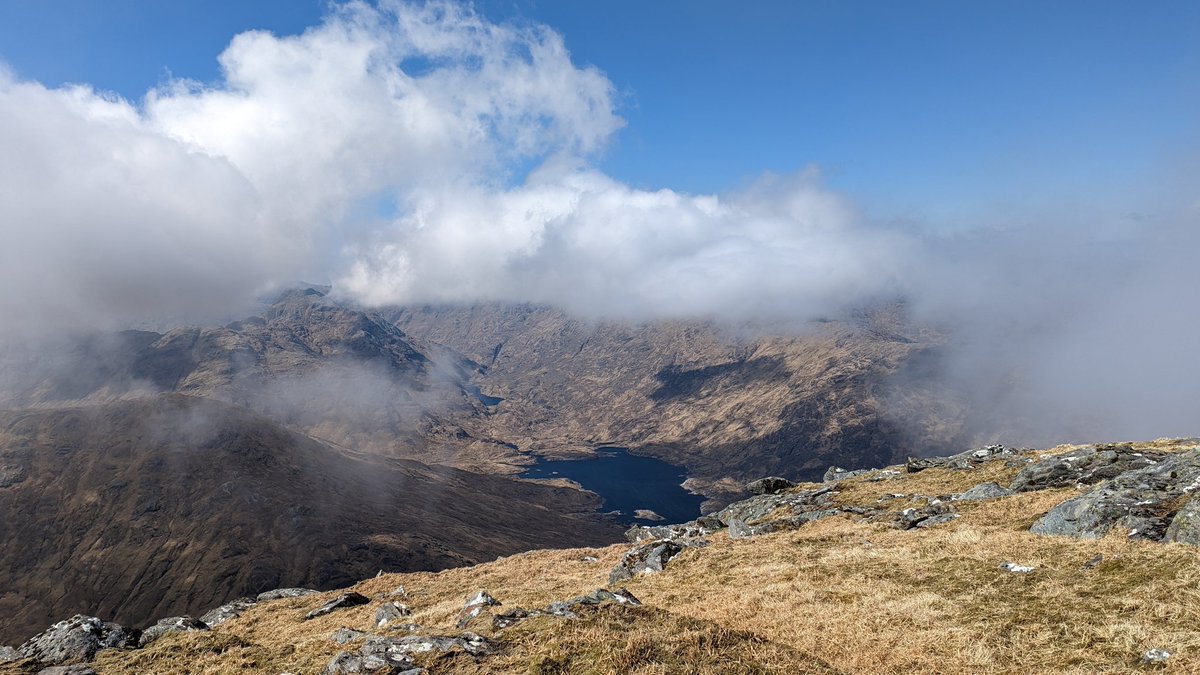 aleeve1's tweet photo. Superlative views in the #roughbounds with a circuit of Loch Cuaich, but boy do you earn them. Garbh Chioch Mhòr in particular must translate as Hill of the Thousand False Summits 😅 #knoydart #highlands #munrobagging https://t.co/0VhUCsqtDN