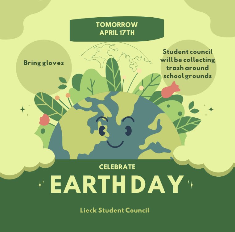 mrstrevinoLL's tweet photo. Happy Earth Day! Our Lieck student council participated by pick up trash around the school grounds. @NISDLieck https://t.co/AshZ2hbQXv