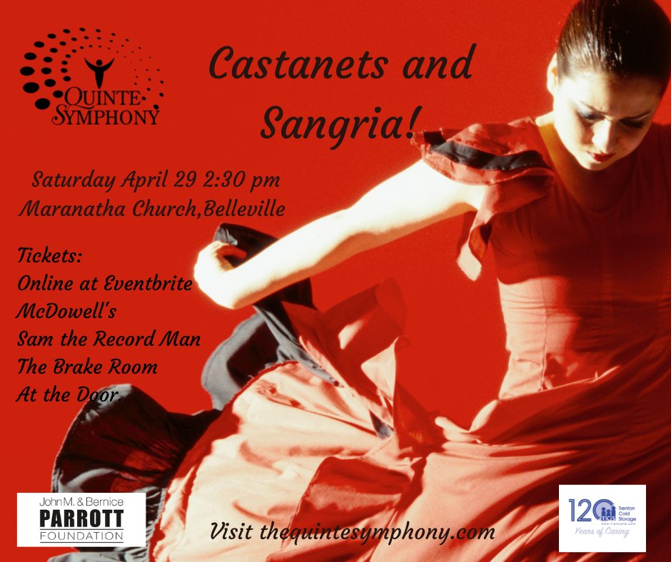 Coming up: Castanets and Sangria!
Featuring Jeff Hanlon, guitar. 
Sat. April 29 2:30 pm Maranatha Church
Tix Eventbrite, locally at McDowell's, The Brake Room, Sam the Record Man &amp; at the door.<a href="/NeilREllis/">Neil Ellis</a>  <a href="/InQuinteNews/">InQuinte.ca</a> <a href="/Ryan_r_Williams/">Ryan Williams</a> <a href="/BAY_OF_QUINTE/">Bay of Quinte Region</a>   <a href="/QAC1967/">Quinte Arts Council</a>  @ToddSmithPC