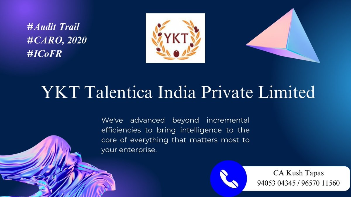 KushTapas's tweet photo. #Audittrail #CARO #ICoFR need of your company. How can we assist you?

#CEO  #CFO #accountant #startup https://t.co/AZA2jZlcXg