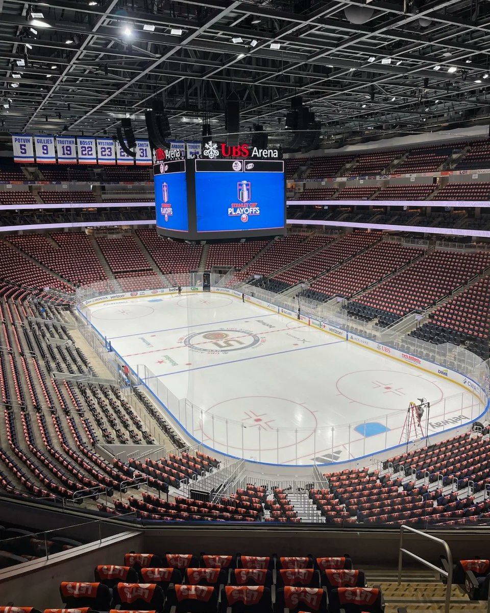 Section_329's tweet photo. Our new home looking amazing as the stage is set for game4!!!!! Who's ready to rock this place to the max today!!!!!!!!! See you all soon LGI!!!!!🔷️🔶️💙🧡
.
#BOA329 #2023SCP #StanleyCupPlayoffs #ISLANDERSPLAYOFFS #ISLESnation #Isles #IslesFans #LGI @NYIslanders https://t.co/joyzDMwyKE
