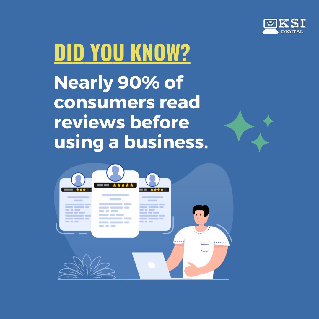 ksi_digital's tweet image. Did you know? Nearly 90% of consumers read reviews before using a business.

#ksidigitalmarketing #localbusinessvisibility
