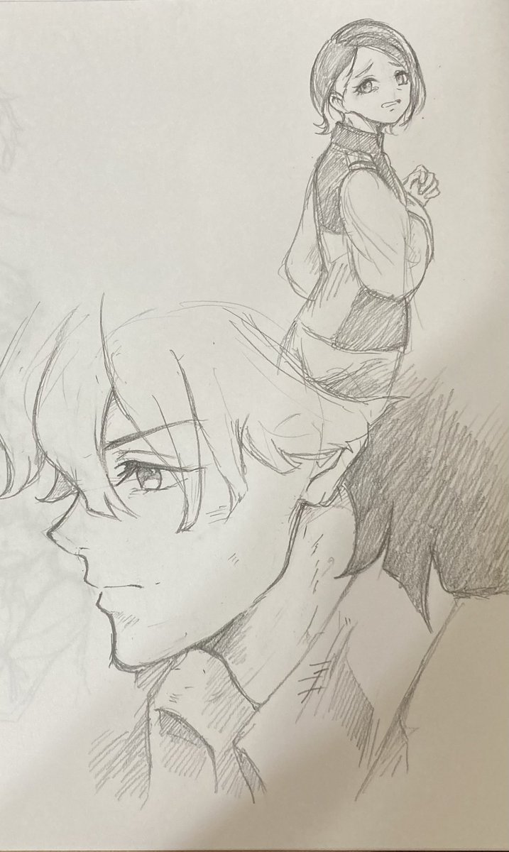 次回のOPのグエル君のところ顔キリッとなってないかなという妄想とニカ姉。現状辛すぎるけど、ずっとその気持ちを持っていて欲しい…… #水星の魔女 