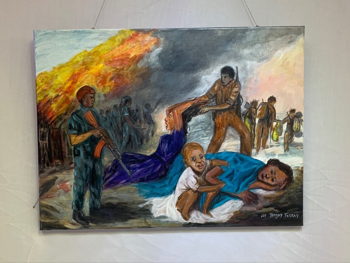 I have been doing art for years,” artist and activist Tsegay Tesfay said. “Because of this genocide, I have created this art to reflect what’s happening in Tigray.” - Gebretadik 

#Justice4Tigray
