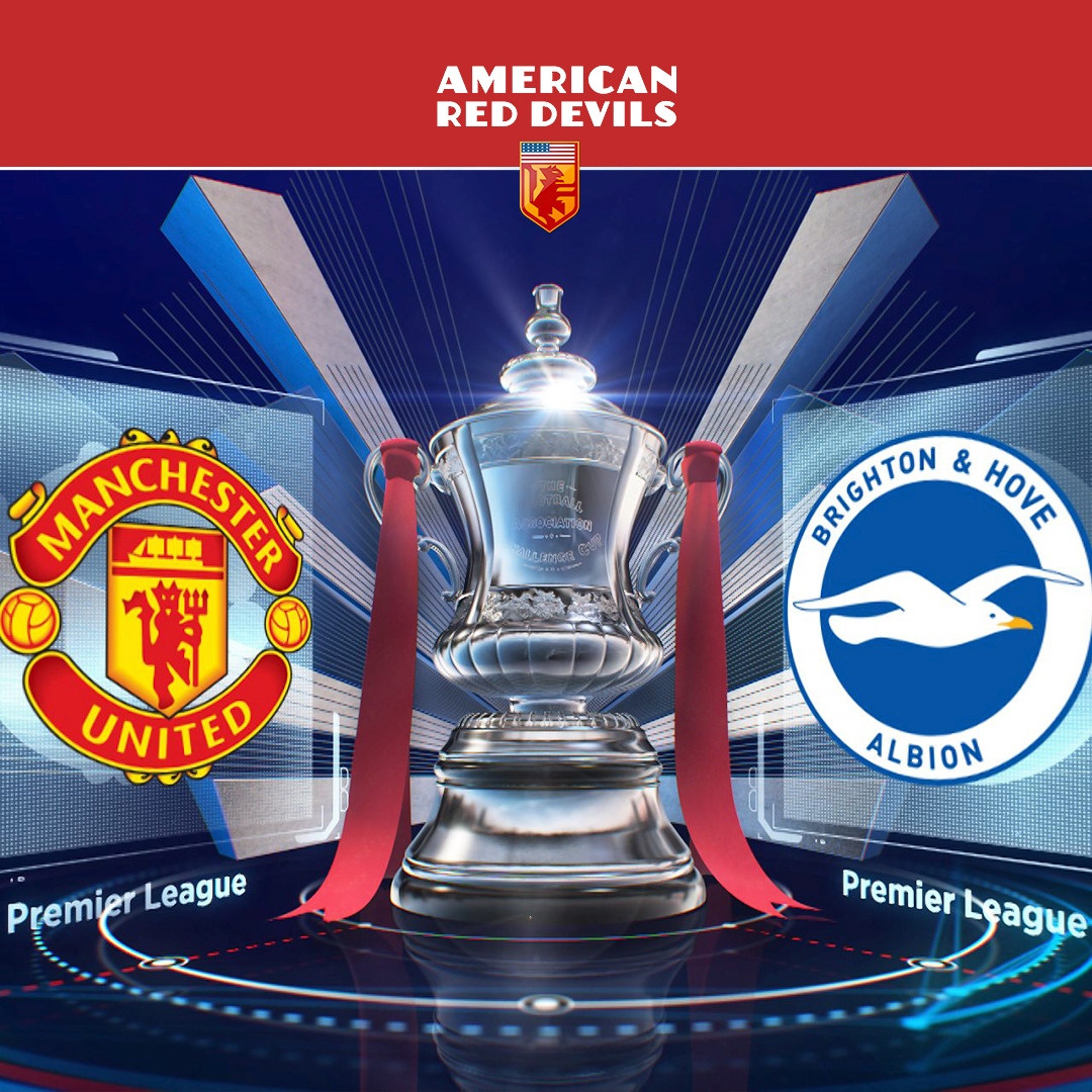 usareddevils's tweet photo. IT'S MATCH DAY!!!

🏟️ Manchester United vs Brighton &amp; Hove Albion 

11:30 AM ET | 8:30 AM CT

FA Cup Semi-Final 

Come on you Reds!

#mantud #mufc https://t.co/hDVaEdm4bP