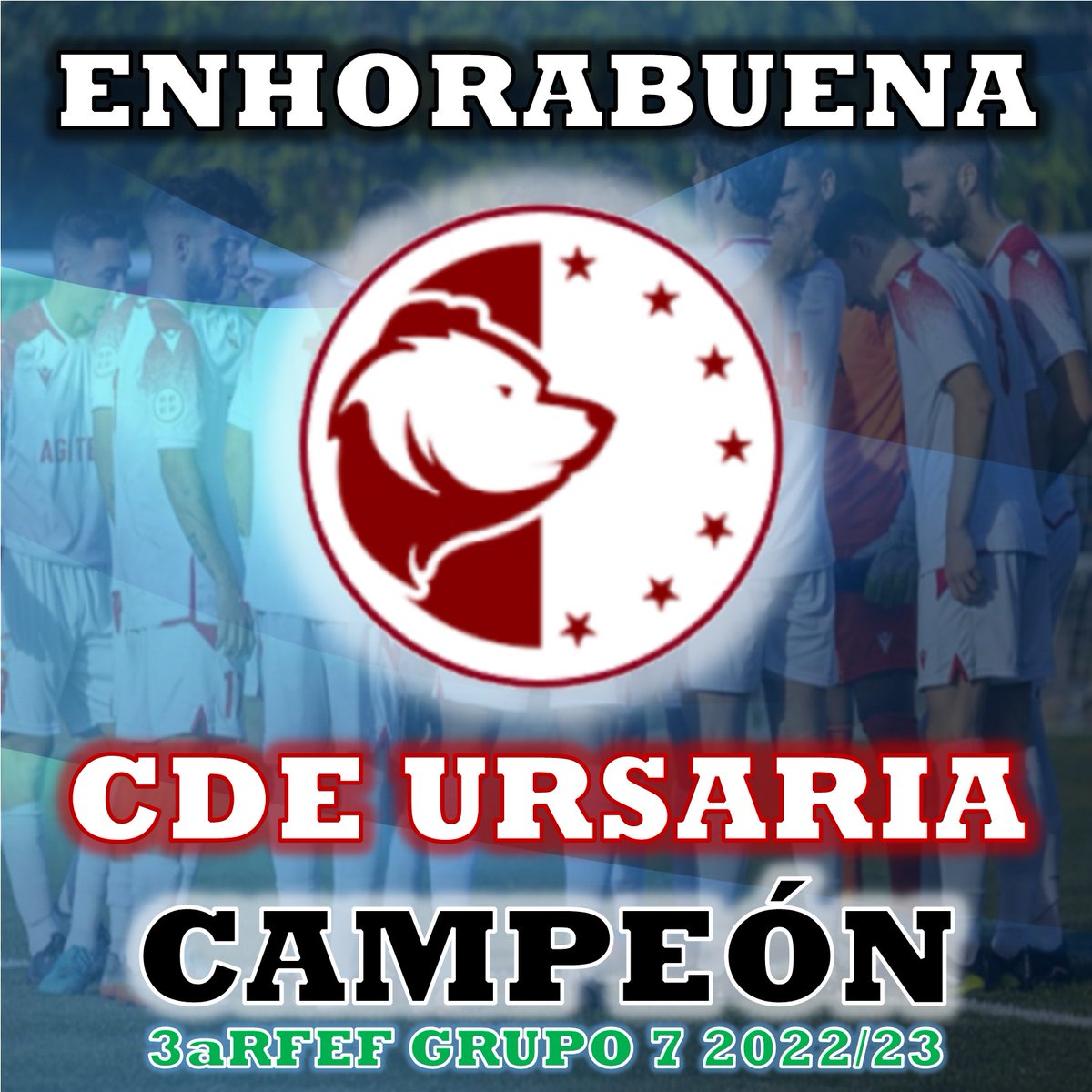 GradaSiete's tweet photo. 🏆CAMPEÓN 3aRFEF GRUPO 7🏆

Enhorabuena a @CDURSARIA ⚪🔴 por el Campeonato y ASCENSO a 2aRFEF . 

El plantel de Joselu recupera el liderato en la última jornada. 

ENHORABUENA 👏👏👏 https://t.co/FJRXEya8lc