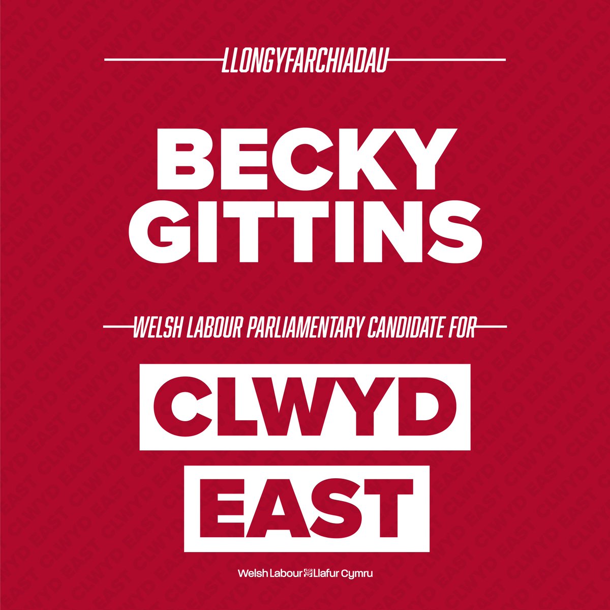 WelshLabour's tweet photo. Llongyfarchiadau to @becky_gittins who has been selected as Welsh Labour's parliamentary candidate for Clwyd East. https://t.co/09EjBvGHYF