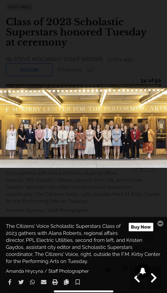 COrlofski's tweet photo. Citizens Voice Scholastic Superstars Class of 2023 Medal Ceremony
Great Job Hunter and the other 24 selected!! You all are amazing!! https://t.co/fLT32gvhGF