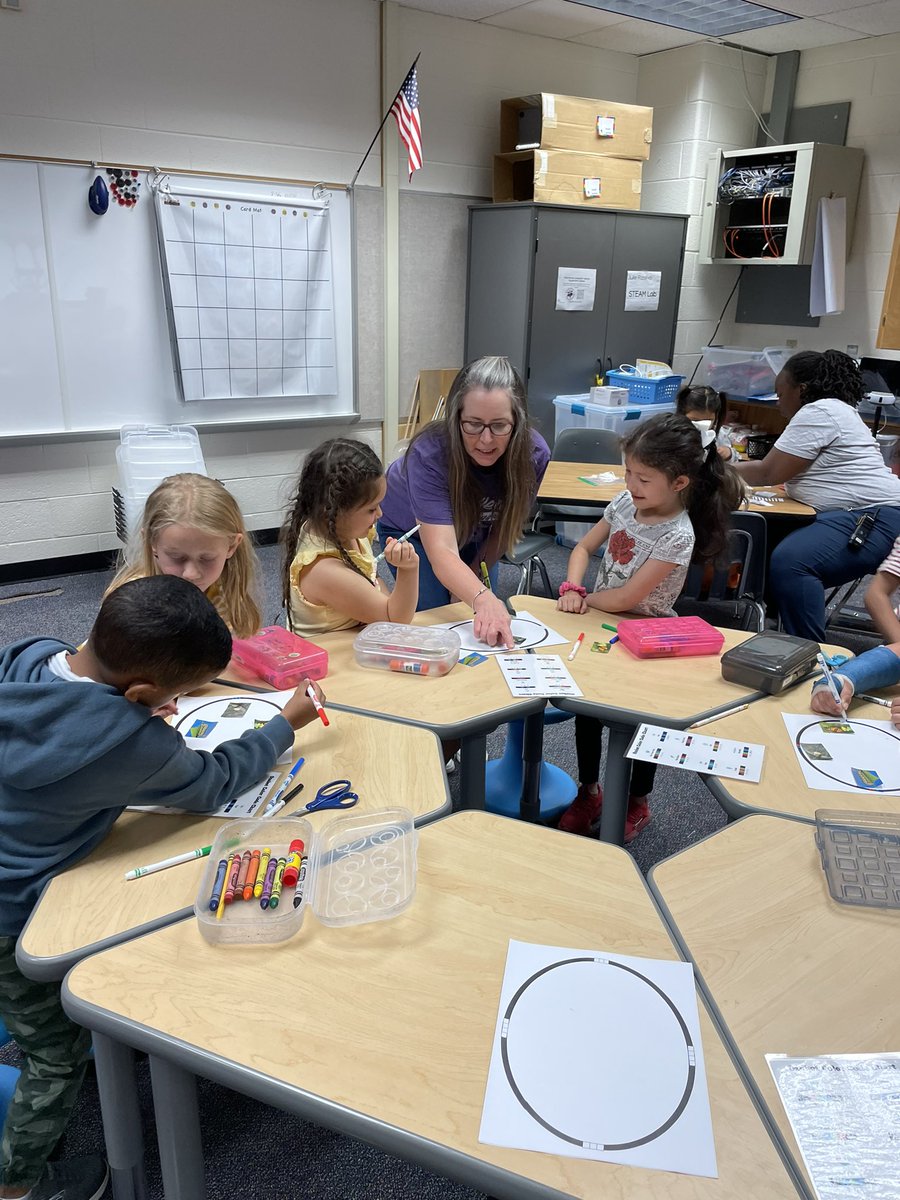 Ms_Murraysclass's tweet image. This week our Kinders programmed Ozobots to travel through the life cycle of a butterfly! It was so exciting to see them follow our codes! @PotowmackES