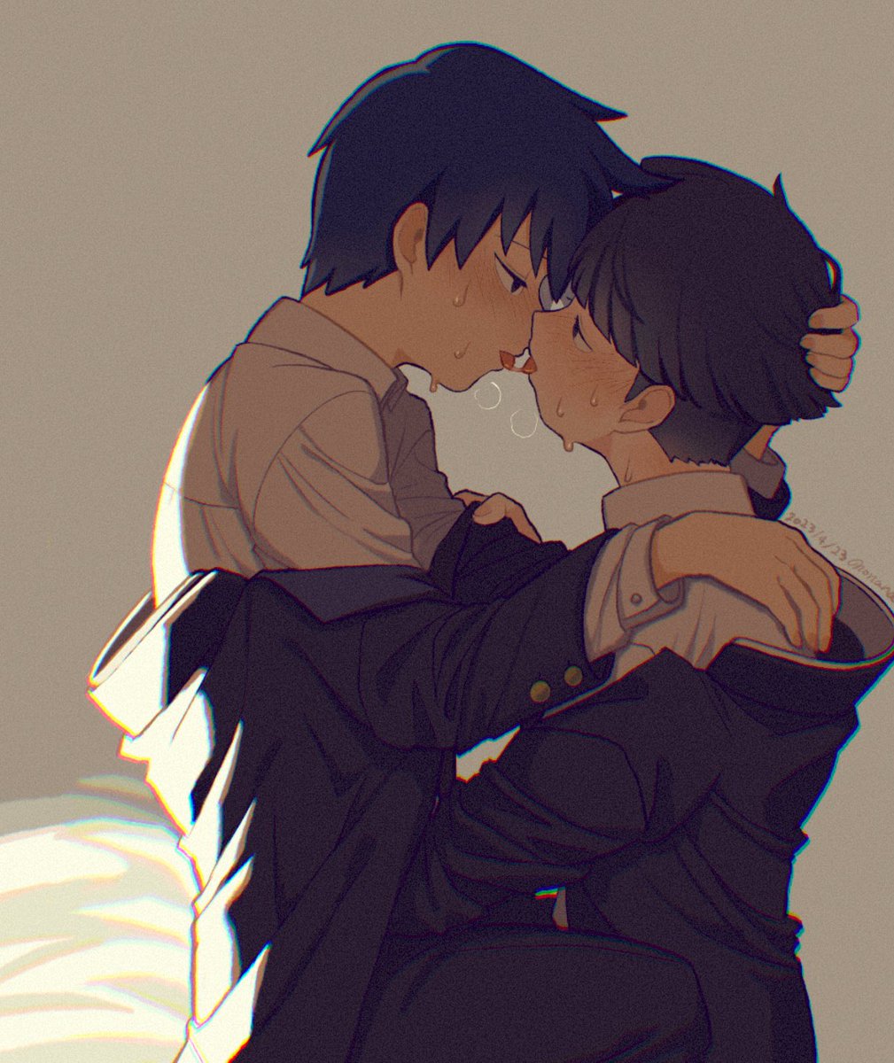 tanukiracoon427's tweet photo. お互いに余裕がないもりつ…(⚠️※べろちゅーしてます) https://t.co/eLSaKIT3HH