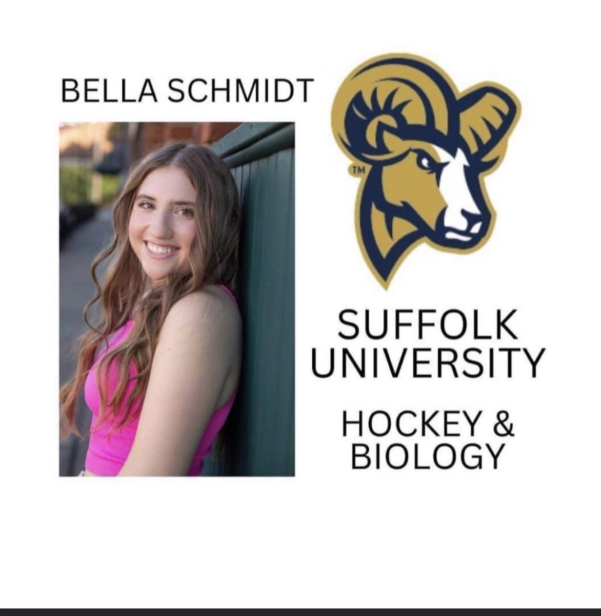 TCAAAHOCKEY's tweet photo. Congratulations to Bella Schmidt on her commitment to play hockey at Suffolk University! Bella capped of a great HS Career for Eastridge HS were she was a team captain and All-Conference Player! Congrats Bella. #tclegend https://t.co/ZAowlTInx6
