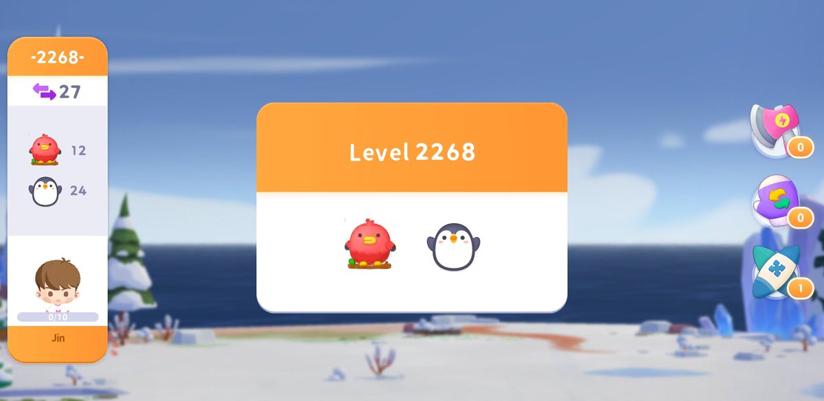 BTS7ofHeaven's tweet photo. @INTHESEOM_BTS I've been trying for days. Someone please tell me how to clear 2268?  After clearing the 🥚 and all birdies on the top left board, then what? https://t.co/t6mqJruYZU