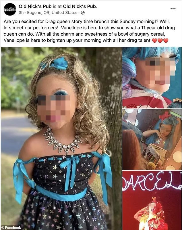 A Drag Queen who took part in Drag Story Hours for children has been sentenced to a year in jail in Oregon for 11 child sexual abuse charges. 

The Drag Queen, aged 31, groomed an 11 year old boy to become a drag queen, acting as his ‘drag mom’ and teaching him how to ‘perform’